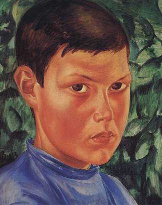 一个男孩的肖像 Portrait of a Boy (1913)，库兹马·彼得罗夫