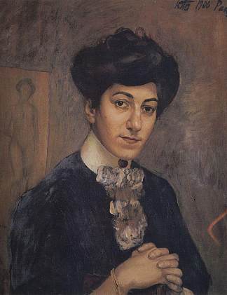 艺术家妻子的肖像 Portrait of the Artist’s Wife (1906)，库兹马·彼得罗夫