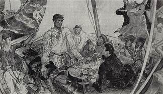 素描面板 斯捷潘·拉辛 Sketch panel Stepan Razin (1918)，库兹马·彼得罗夫