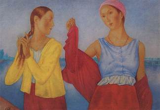 两个女孩 Two Girls (1915)，库兹马·彼得罗夫