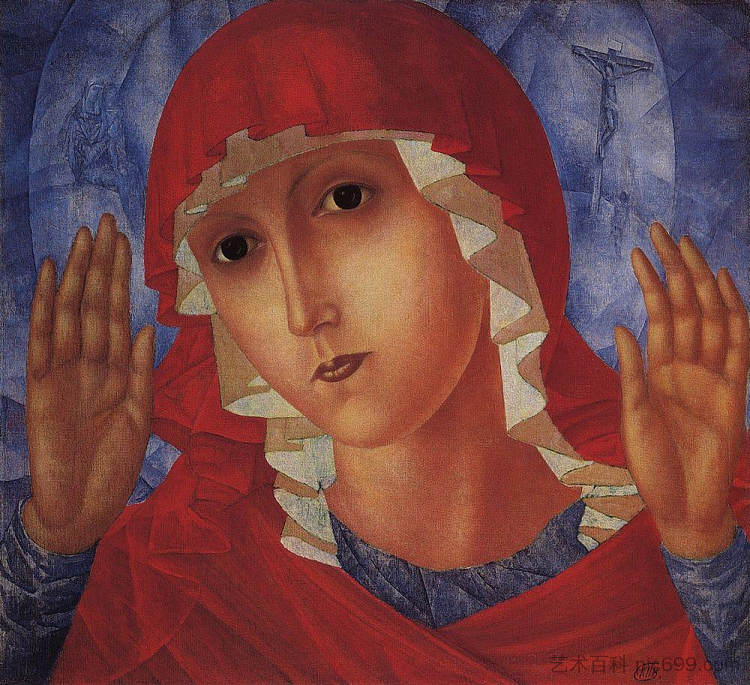 温柔的圣母邪恶的心 Virgin of Tenderness evil hearts (1914 - 1915)，库兹马·彼得罗夫