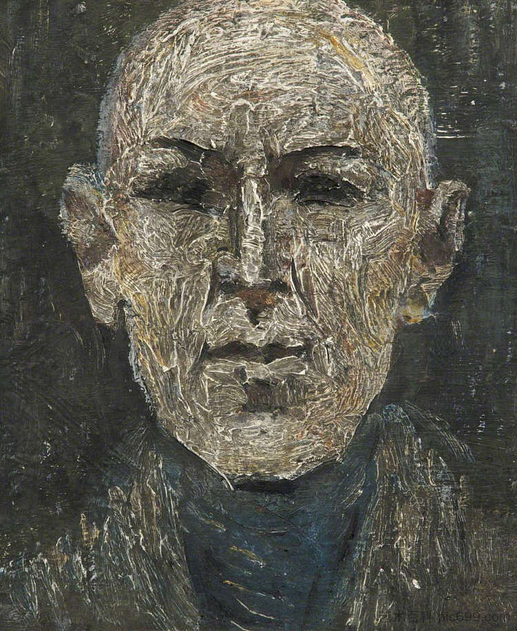 秃头男人的头 Head of a Bald Man (1914)，L·S·洛里