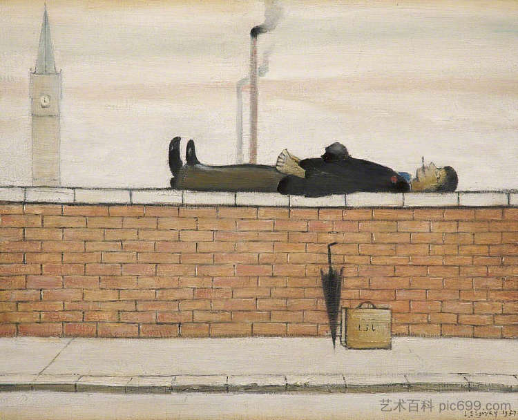 躺在墙上的男人 Man Lying on a Wall (1957)，L·S·洛里