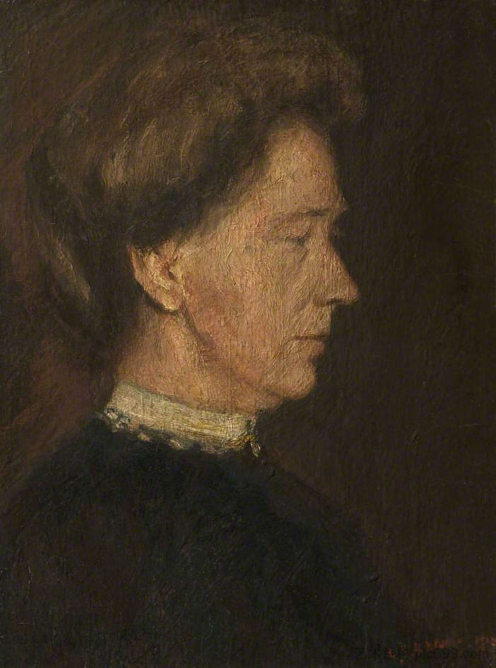 艺术家母亲的肖像 Portrait of the Artist's Mother (1912)，L·S·洛里