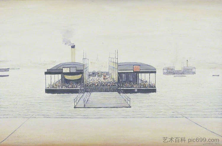 浮桥，南安普敦 The Floating Bridge, Southampton (1956)，L·S·洛里