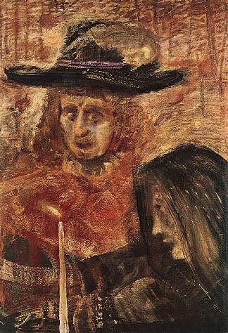 戴帽子的男人和戴黑围巾的女人 Man with Hat and Woman with Black Scarf (1915)，拉霍斯古拉西