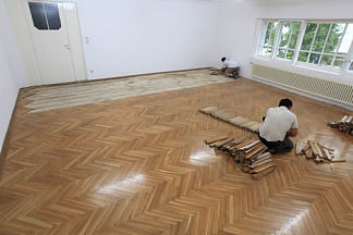 拆除木地板，格拉菲斯·卡比内特，分离派 Removal of the Wooden Floor, Grafisches Kabinett, Secession (2010)，拉拉·阿尔玛雀纪