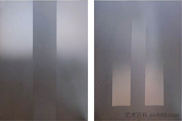 双联画 Diptych (1971)，拉里·贝尔