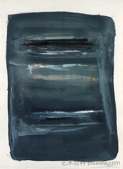 蓝色和黑色的抽象 Abstract with Blue and Black，拉里·佐克斯