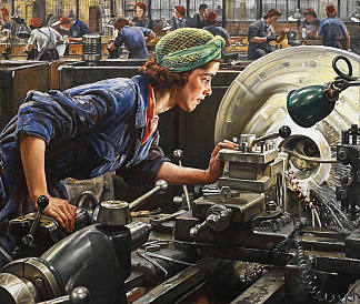 Ruby Loftus 拧紧后膛环 Ruby Loftus screwing a Breech-ring (1943)，劳拉·奈特