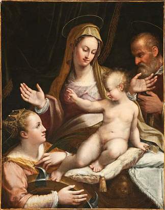 圣家族与亚历山大的圣凯瑟琳 The Holy Family with Saint Catherine of Alexandria (1581)，拉维尼亚·丰塔纳