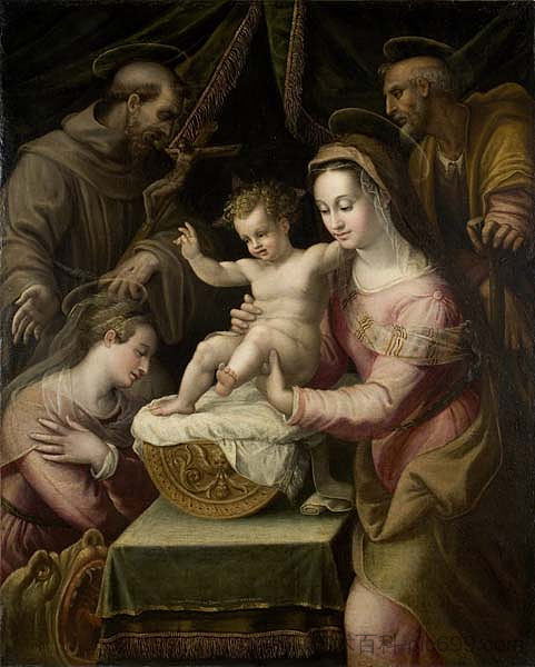 圣家与圣玛格丽特和弗朗西斯 Holy Family with Saints Margaret and Francis (1578)，拉维尼亚·丰塔纳