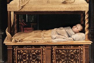 婴儿床里的新生儿 Newborn Baby in a Crib (1583)，拉维尼亚·丰塔纳