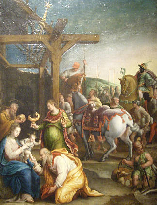 贤士的崇拜 The Adoration of the Magi (1560)，拉维尼亚·丰塔纳