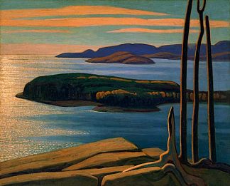 午后阳光， 苏必利尔湖 Afternoon Sun, Lake Superior (1924)，劳伦斯哈里斯
