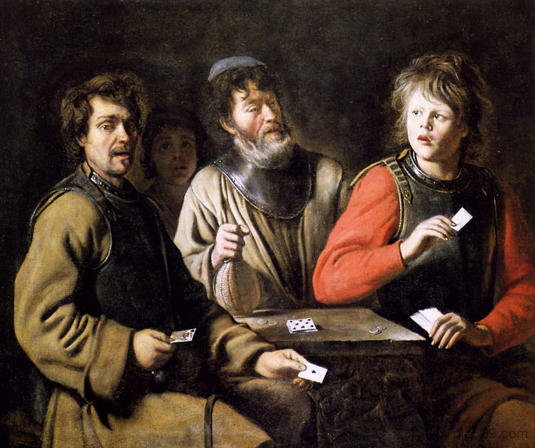 纸牌玩家 Card players (c.1635 - c.1640; Paris,France  )，勒尼兄弟