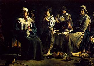 农民家庭 The Family of the peasants (c.1640; Paris,France                     )，勒尼兄弟