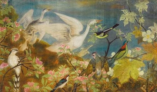 芙蓉和鸟类 Hibiscus and Birds (1940)，黎谱