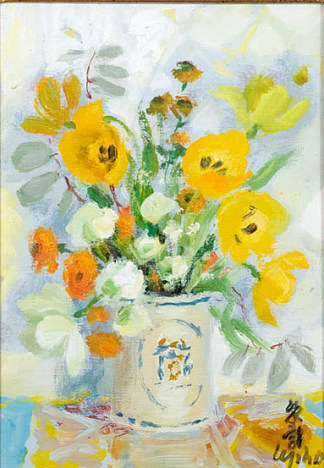 静物与罂粟花 Still life with poppies (1975)，黎谱