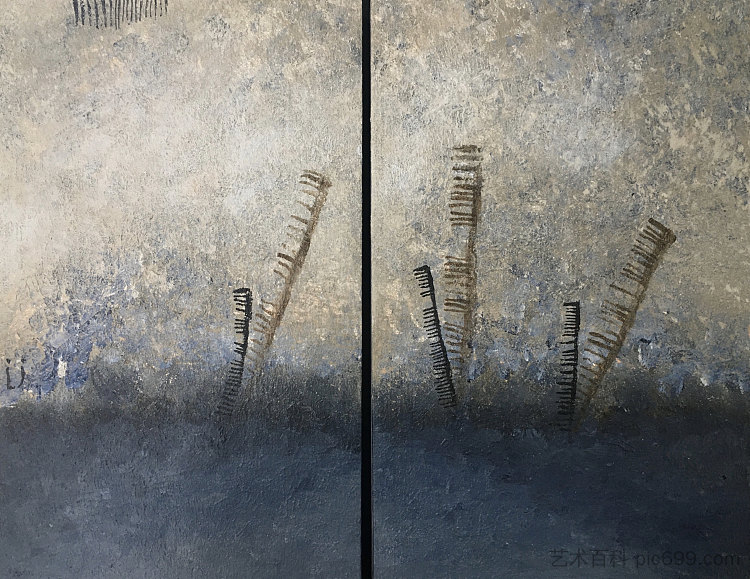 地板下的光，双联画 Light under the Floor, diptych (2020)，莱赫·扬科夫斯基