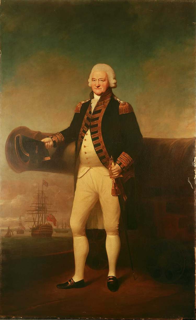 海军上将彼得·帕克爵士的肖像，显示他略微向左 Portrait of Admiral Sir Peter Parker Showing Him Facing Slightly to the Left，勒缪尔·弗朗西斯·阿博特