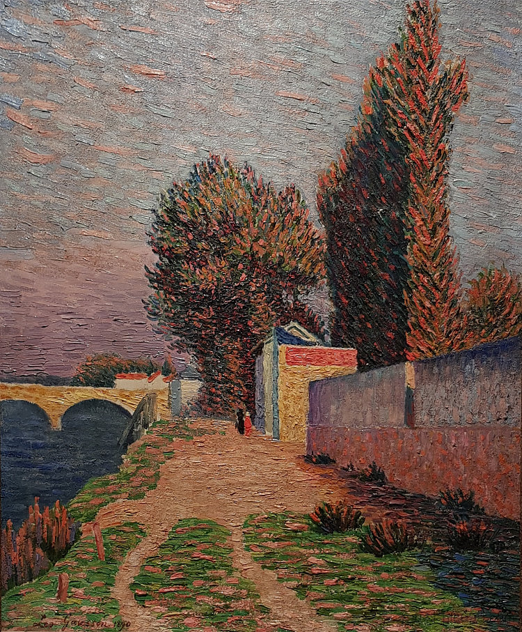 马恩河畔和拉尼的石桥 Bord de Marne et pont de pierre à Lagny (1890)，利奥·高森