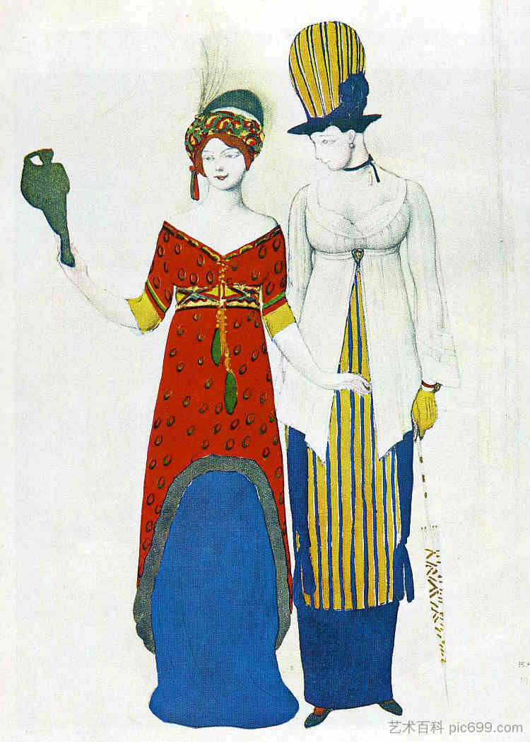 现代服装上的幻想 Fantasy on modern costume (1910)，莱昂·巴克斯特