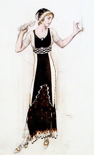 现代服装上的幻想（亚特兰大） Fantasy on modern costume (atalanta) (1912)，莱昂·巴克斯特