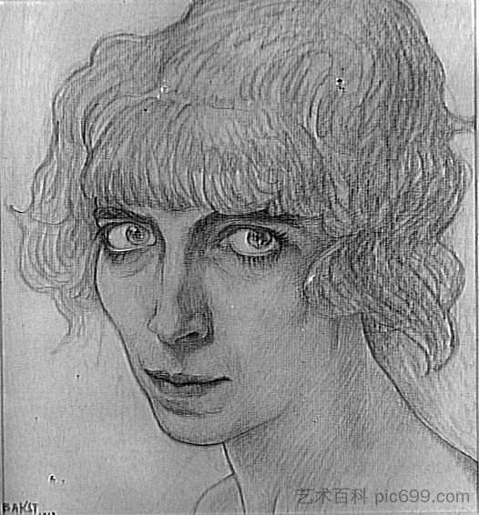 卡萨蒂马尔凯萨的肖像 Portrait of the Marchesa Casati (1912)，莱昂·巴克斯特