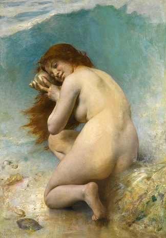 水仙女 A water nymph (1898)，莱昂·巴齐勒·佩罗