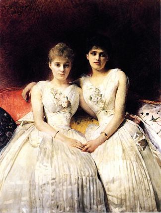 玛特和特蕾莎·加洛普的肖像 Portrait of Marthe and Therese Galoppe (1889)，莱昂·博纳