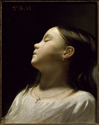 熟睡的小女孩 Sleeping little girl (1852)，莱昂·博纳