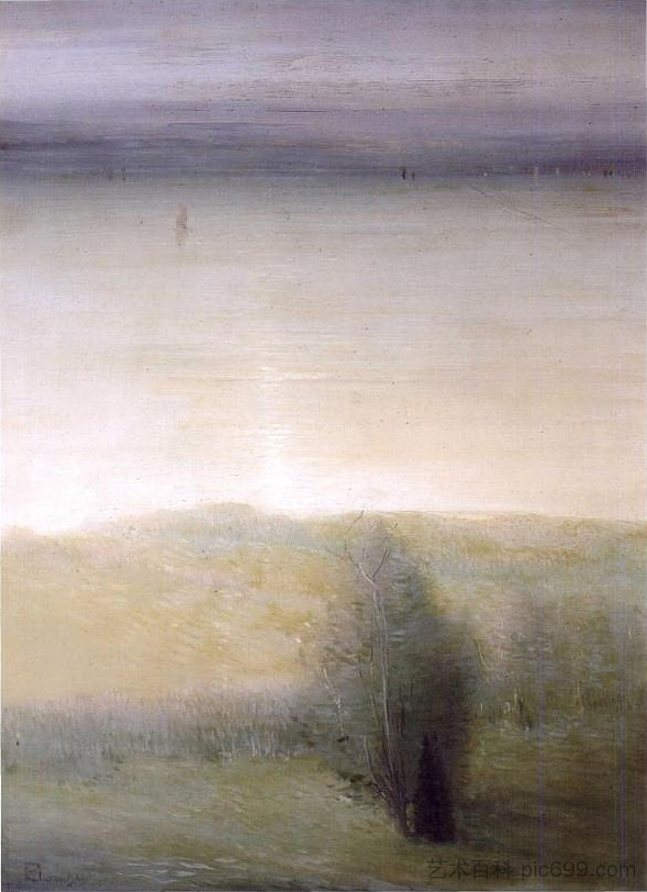 春天，哈德逊河 Spring, Hudson River (1912)，莱昂达博