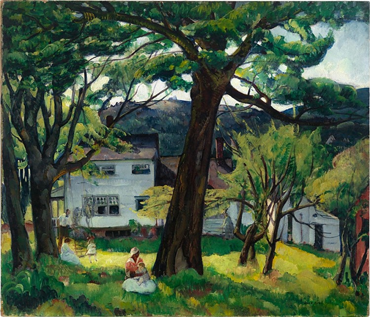 夏日，卡姆登缅因州，贝娄家族 Summer Days, Camden Maine, the Bellows Family (1916)，莱昂·克罗尔