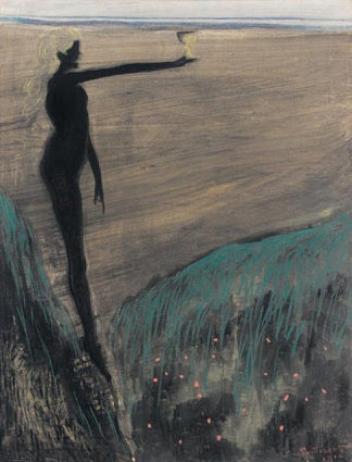 拿着杯子 Femme nue tenant une coupe (1910)，莱昂·施皮利亚特