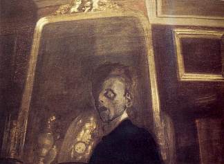 镜子里的自画像 Self-Portrait in Mirror (1908)，莱昂·施皮利亚特