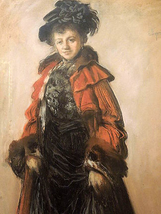 伊达利亚·帕夫利科夫斯卡的肖像 Portrait of Idalia Pawlikowska，莱昂·维乔科夫斯基