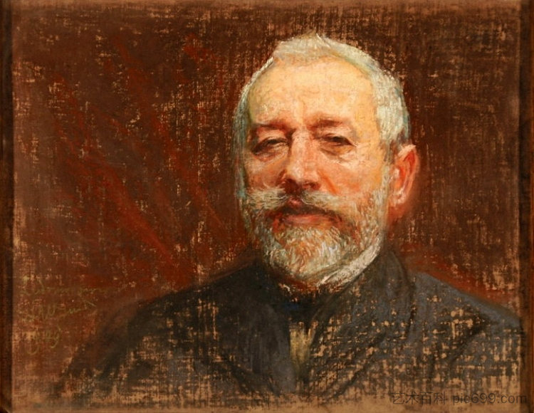 画家卢多米尔·贝内迪克托维奇的肖像 Portret Malarza Ludomira Benedyktowicza (1909)，莱昂·维乔科夫斯基