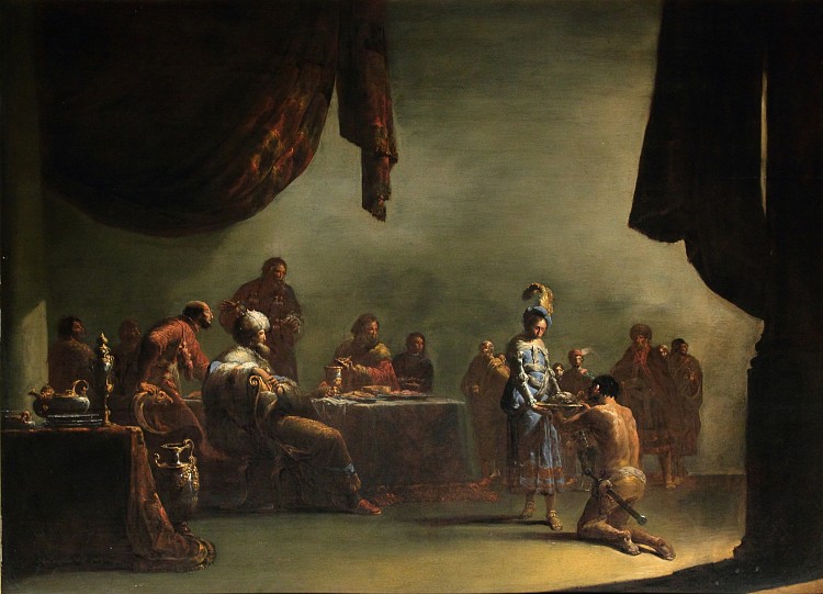 莎乐美接受施洗约翰的头 Salome receives the Head of John the Baptist (c.1635 - c.1640)，莱昂纳特·布拉默