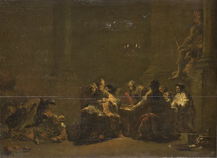 帕舒尔·斯米廷耶利米在圣殿里 Pashur Smiting Jeremiah in the Temple (c.1648)，莱昂纳特·布拉默