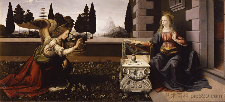 报喜 Annunciation (c.1472; Milan,Italy ),达芬奇