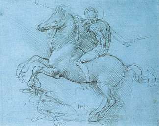 马术纪念碑的研究 A study for an equestrian monument (c.1490; Milan,Italy                     )，达芬奇