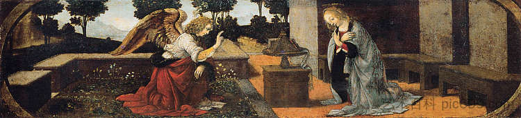 报喜 Annunciation (c.1480; Milan,Italy  )，达芬奇