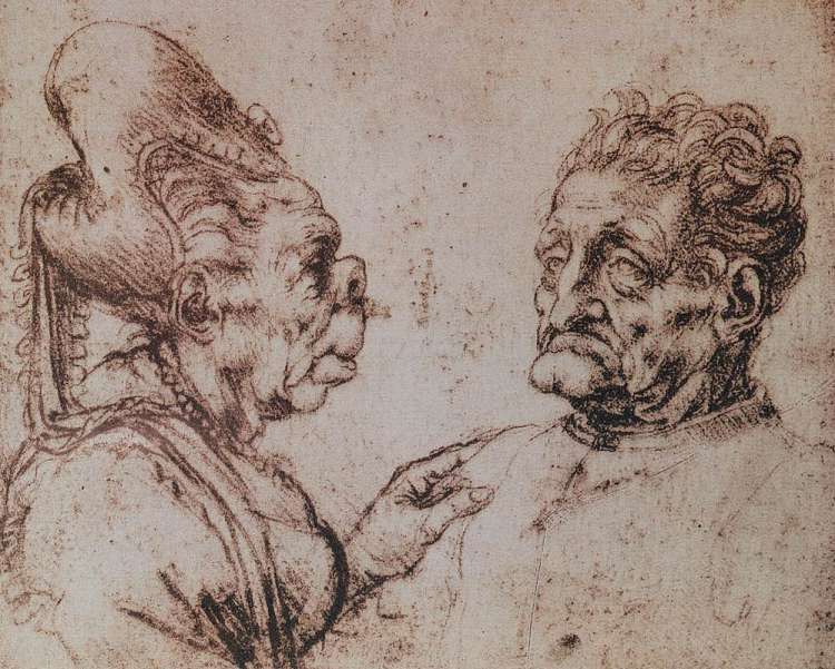 漫画 Caricature (c.1490 - c.1511; Italy  )，达芬奇