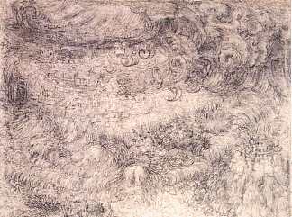 洪水淹没一座城市 Deluge over a city (c.1517; Paris,France                     )，达芬奇