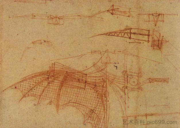 飞行器设计 Design for a Flying Machine (c.1505; Florence,Italy  )，达芬奇