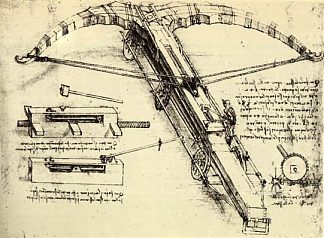 巨型弩的设计 Design for a Giant Crossbow (1482; Milan,Italy                     )，达芬奇