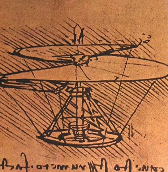 直升机设计 Design for a helicopter (c.1500; Italy  )，达芬奇