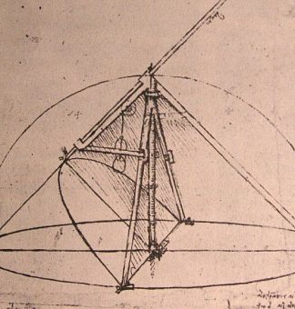 抛物线罗盘设计 Design for a parabolic compass (c.1500; Italy                     )，达芬奇