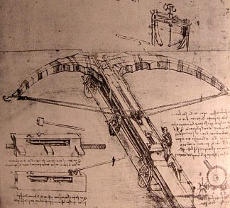 设计巨型弩 Design for an enormous crossbow (c.1500; Italy                     )，达芬奇